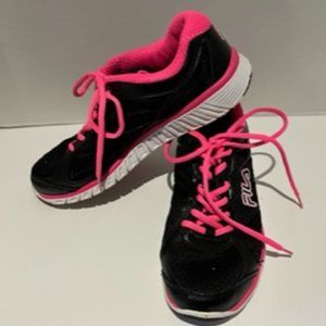 Fila Black Athletic Shoes Pink Accents - Women Size 8 - Discounted Shipping